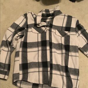 Mens Plaid Shirt - Black and White